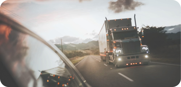 Truck driving on a highway
